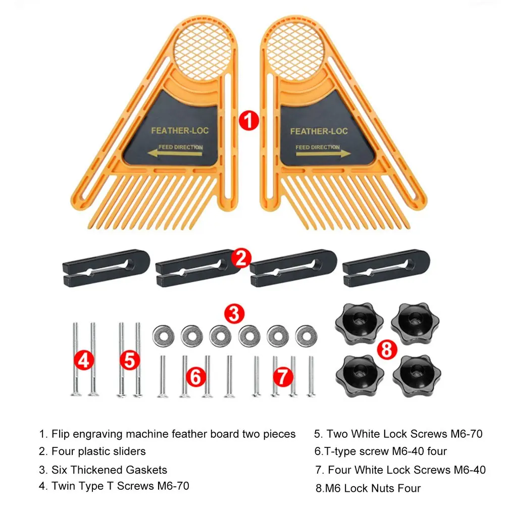 

Woodworking Feather Loc Board Set Multi-purpose Double Featherboards Miter Gauge Wood Carving Woodworking Leather Hand Tools