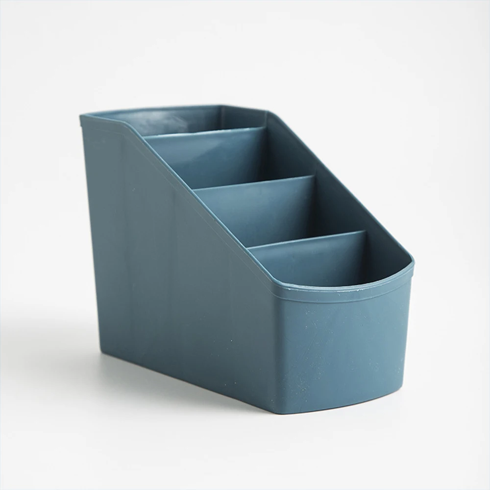 Simple blue Multi-Grid Desktop Storage Box Holder Cosmetic Storage Home Office Container Pen Holder Desktop Multi-Grid Stationery Storage - Цвет: Simple blue