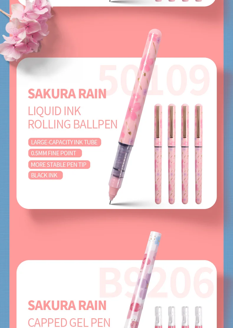 sakura gel caneta rollerball caneta bonito gelly rolo gel canetas de tinta de secagem rápida fino assinatura caneta escola escritório