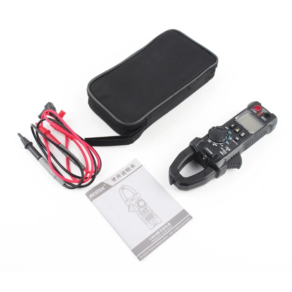 MESTEK CM80 цифровой клещи мультиметр True RMS 5999 отсчетов AC/DC Вольт Ампер Ом Емкость Частота ncv диод тестер