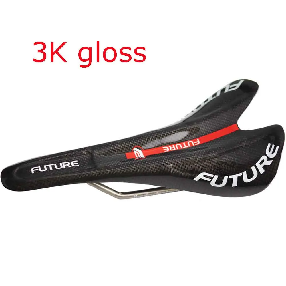 3K gloss Future new 3K седло из углеродного волокна для велосипеда, Велосипедное Сиденье из титанового сплава, сиденье для шоссейного велосипеда, седло для горного велосипеда - Цвет: 3K gloss