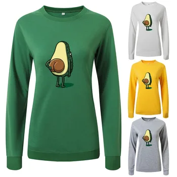 

Coat women's sweatshirt худи hoodies толстовки Leisure O-Neck Print Cartoon Loose Long Sleeve Top Pullover Sweatshirt Blouse h4