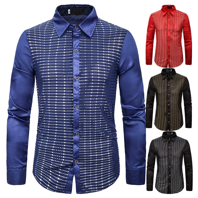 

Bar Banquet Dress Stage Dress Wedding Dress Master of Ceremonies Model Performs Club Men's Shirts