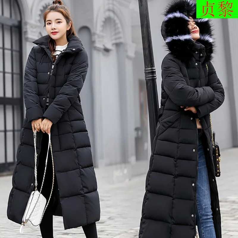

Down Jacket Cotton-padded Clothes Exta-long over-the-Knee Women's 2018 Winter New Style Thick Cotton-padded Jacket to Ankle Cott