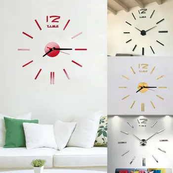 

Modern DIY Analog 3D Mirror Surface Large Number Wall Clock Sticker Home Decor Stylish 3D wall clock