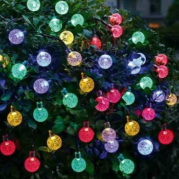 

5M/6.5M/9.5M Solar Lamp Led Decoration Lights Garland light Christmas fairy String Lights Crystal Ball Waterproof For Garden