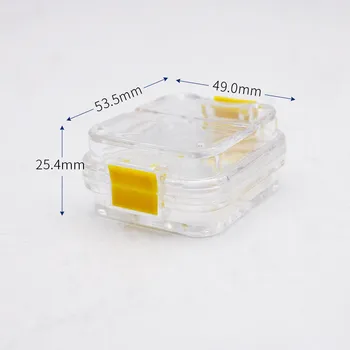 

Membrane Case 2-Layers Films Denture Storage Box Dental Tooth Box Film Jewelry Safe Transport Fragile chip Shockproof YellowLock