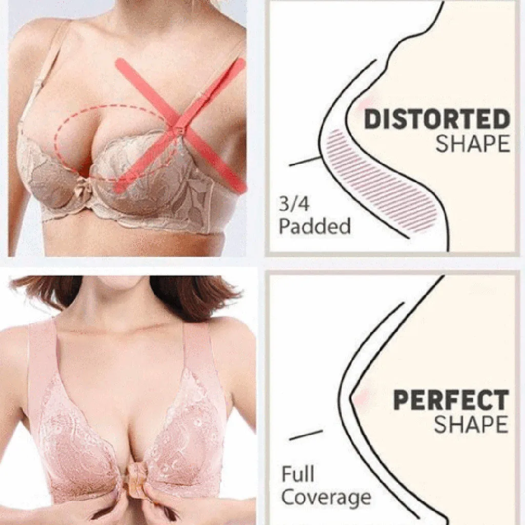 Женский Регулируемый спортивный экстра-эластичный дышащий кружевной бюстгальтер пуш-ап размера плюс женское нижнее белье 2 шт