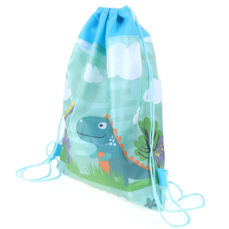 Non-woven Cartoon Cute Dinosaur Theme Decorate Fabric Baby Shower Drawstring Gifts Bags Birthday Party Boys Favors