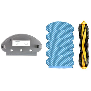 

1pcs Vacuum cleaner rag holder Accessories & 1pcs Robot Vacuum Cleaner Roller Brush + 5 Pcs Mop Cloths Pad