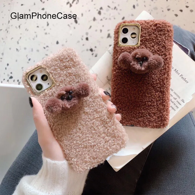 GlamPhone чехол плюшевый чехол для телефона для iPhone11Pro/Max X XS Max XR Мягкий силиконовый чехол для iPhone11 7 8 6 6s Plus чехол