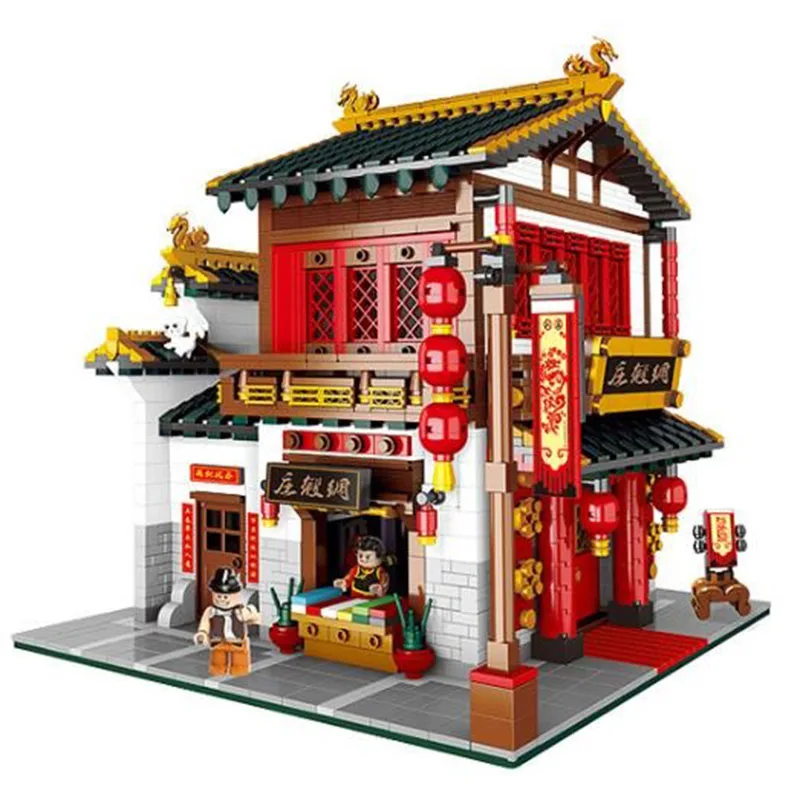2787Pcs Xingbao Zhonghua Street View строительные блоки Chinatown атласный Шелковый набор магазина игрушек подарок для детей подарок на день рождения - Цвет: 2787Pcs