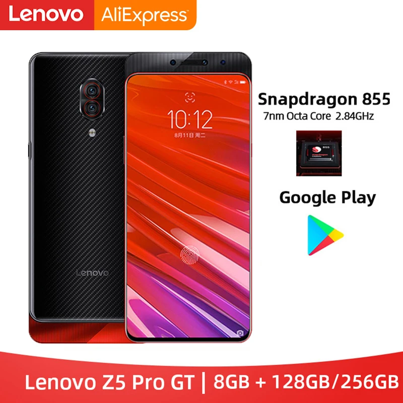 Skup Oryginalny Lenovo Z5 Pro GT Snapdragon 855 Smartphone 8GB RAM 128GB ROM 6.39 na ekranie linii papilarnych Android 24MP telefon komórkowy