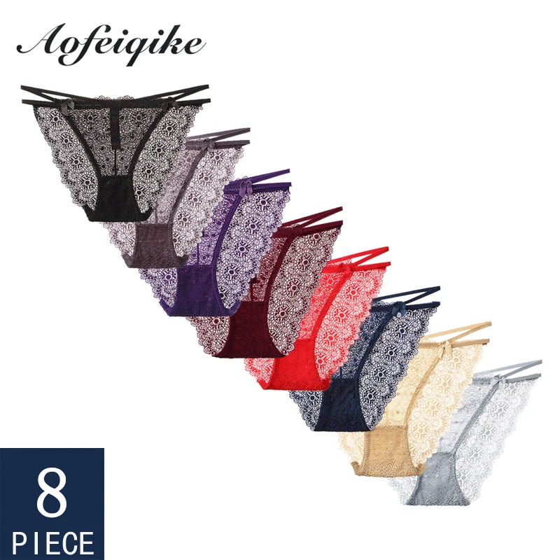 

8 Pcs Underwear For Woman Sexy Lace Panties Woman Briefs Floral Soft Female Underwear Lace Sexy Woman Panties Briefs M-XXL 2019