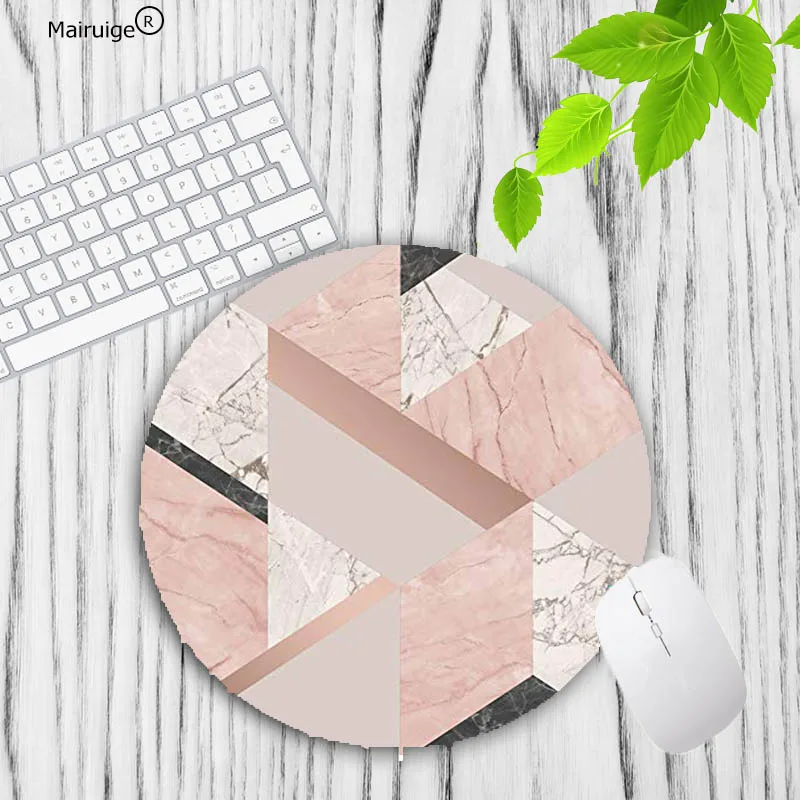 No Lock Edge 20X20CM LaumansPink розовое золото мраморный круглый коврик для мыши 20X20 см 22X22 см замок край коврик для мыши выберите для подарка/игры/офиса коврики для планшетов - Цвет: No Lock Edge 20X20CM