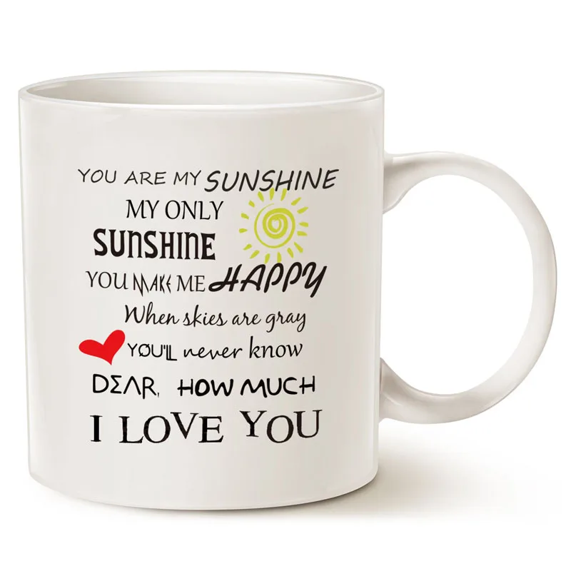 Вдохновляющие любовь кофейная кружка рождественские подарки You Are My Sunshine Word