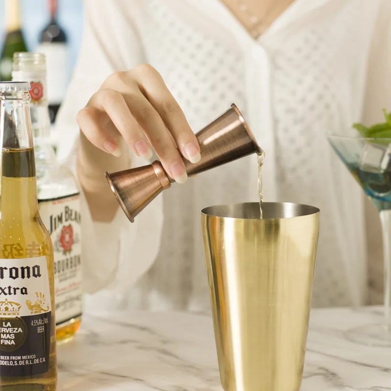 Copper plated stainless steel measuring cup double wine jigger 25/50ml