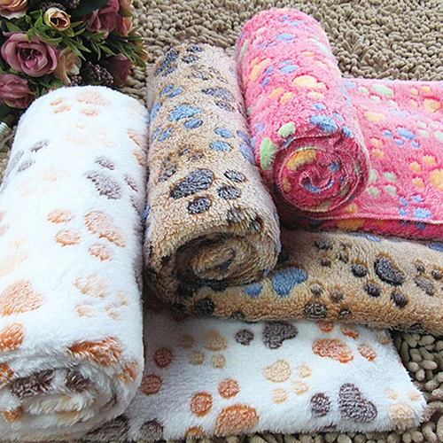 Кошка Собака Щенок Животное кости лапы печати теплый коралловый флис коврик набор мягкое одеяло кровать коврик