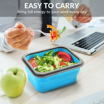 

zanmini Silicone Food Storage Container Kitchen Microwave Tableware Portable Household Outdoor Food Fruit Organizer Lunch Box