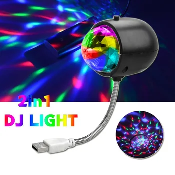 

Protable USB Mobile Phone Computer Mini Disco lighting DJ RGB Crystal Light LED Magic Ball Light