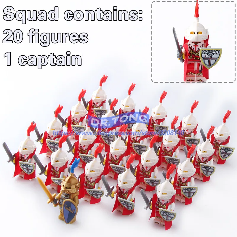 AX9818A 20PCS 9802A 21 шт./лот, фигурки «Игра престолов», «лед и огонь», серебро, золото, рыцарь, белые ходунки, армейские строительные блоки, игрушки, подарки для детей - Цвет: AX9818A 20PCS 9802A