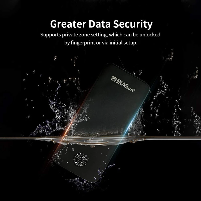 Asint 120GB шифрование отпечатков пальцев SSD IP67 водостойкий твердотельный накопитель для частной зоны жесткий диск USB3.1 type-C