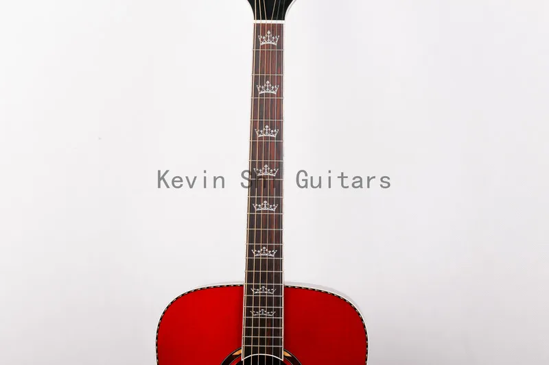 KSG 41-дюймовая Акустическая гитара, ручная сборка, Вишневый sunburst finish 4" акустическая электрогитара,, Коронные вставки