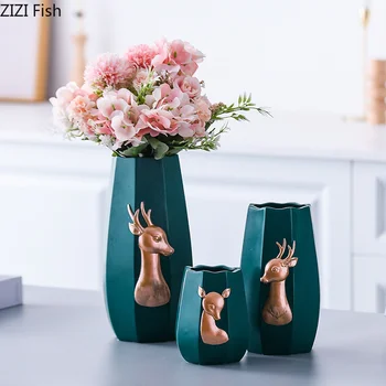 

EUROPEAN DRIED FLOWER VASE HOME DECOR CREATIVE LIVING ROOM TV CABINET FLOWER ARRANGEMENT SIMPLE AND MODERN VASE DECORATION HOME