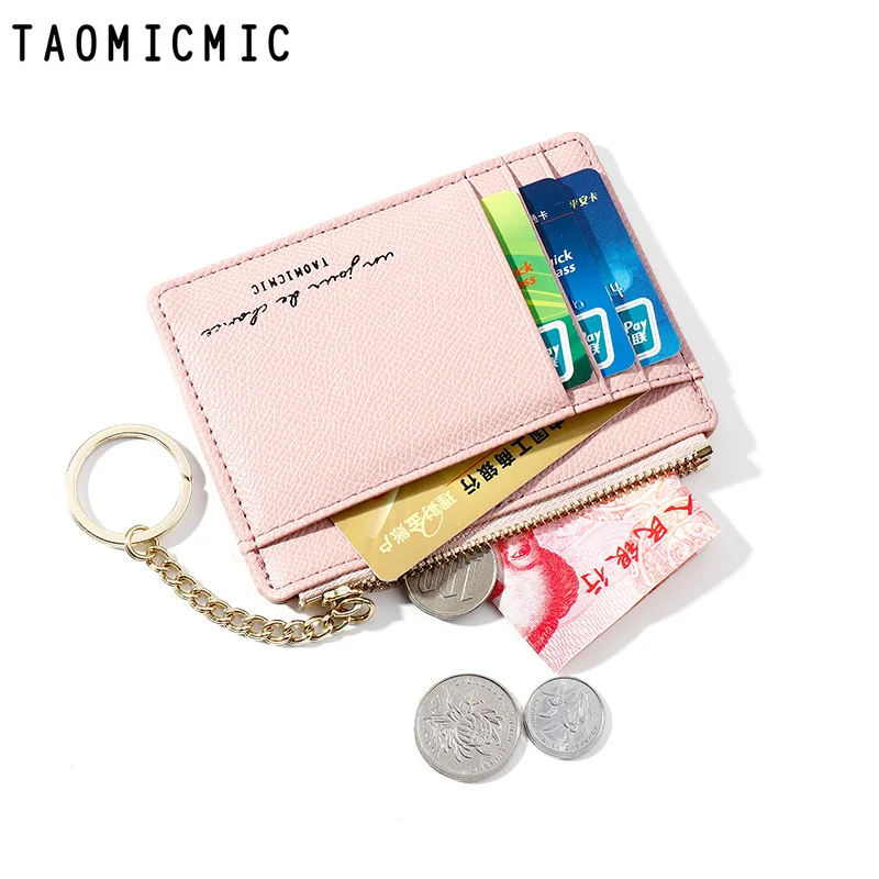 

YIZHONG Mini Leather Luruxy Id Card Holder Wallets Women Fashion Credit Card Wallet Chain Purse Female Business Coin Purses