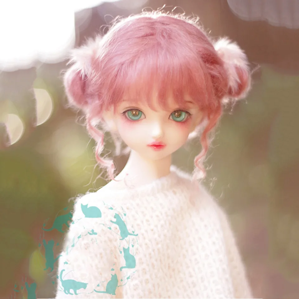 Bybrana BJD кукла с париком 1/8 1/6 1/4 гигантские Детские 1/3 мохер красный коричневый двойной пельменей волосы - Цвет: 2