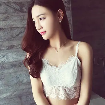 

1PC Sexy Women V-Neck Vest Lace Floral Harness Hollow Camisole Bra Blouses Tank 2019