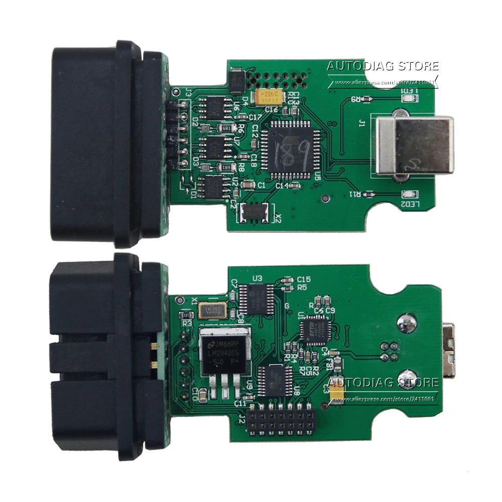 10 шт./лот электрические тестеры общие OBDII 16Pin диагностический интерфейс 2nd ATMEGA162+ 16V8+ FT232RQ Артикул: 2nd-Multi-1961