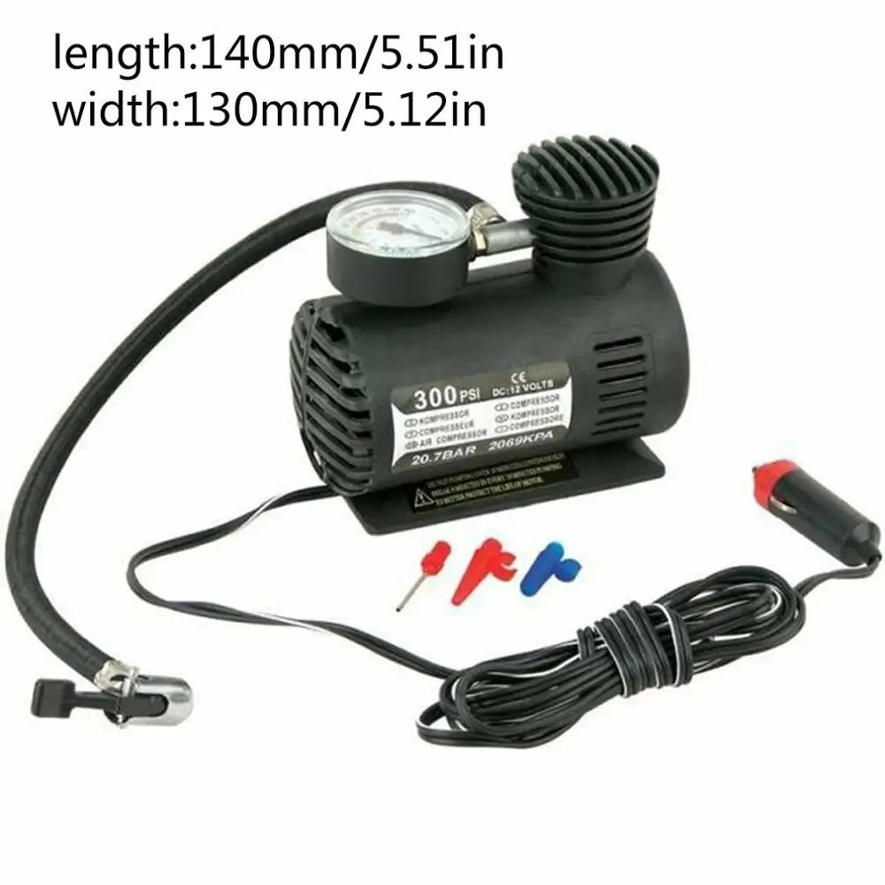 Dc12V 300Psi автомобильный насос для шин, автомобильный мини компрессор, насос для шин с манометром для автомобиля, велосипеда, мотоцикла, мяча