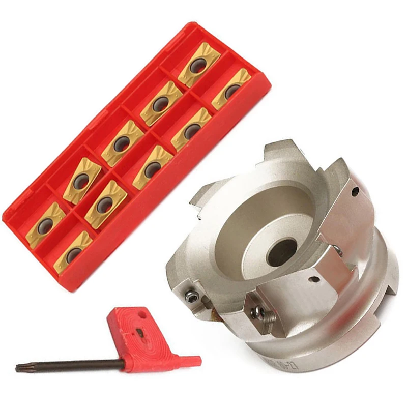 

1X BAP 400R-80-27-6F 6 Flute Indexable Face End Mill Cutter +10X APMT1604PDER Inserts +1X Wrench Best Celling
