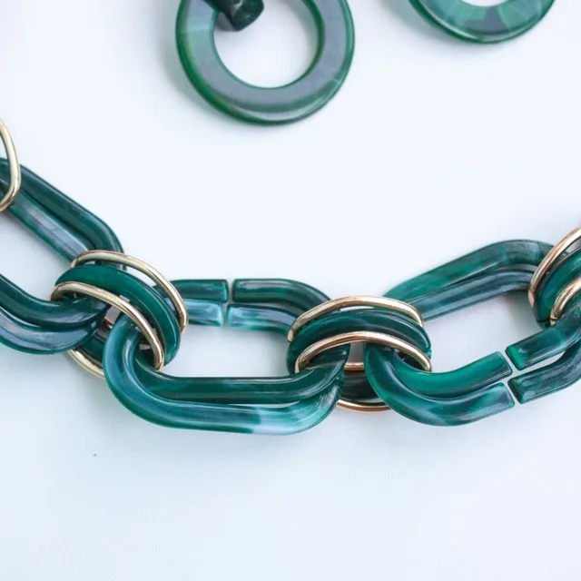 New Statement Aluminum Chain Natural pattern personalized Necklace Women bohemian Choker Necklaces& Pendants Vintage Fashion