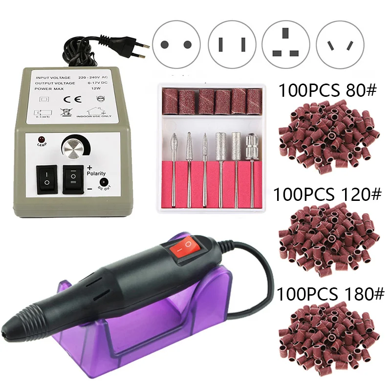 35000/20000 RPM Electric Nail Drill Machine Set Mill Cutter Left Hand Bits for Manicure Pedicure Gel Cuticle Strong Rotary File - Цвет: 20000 set 1