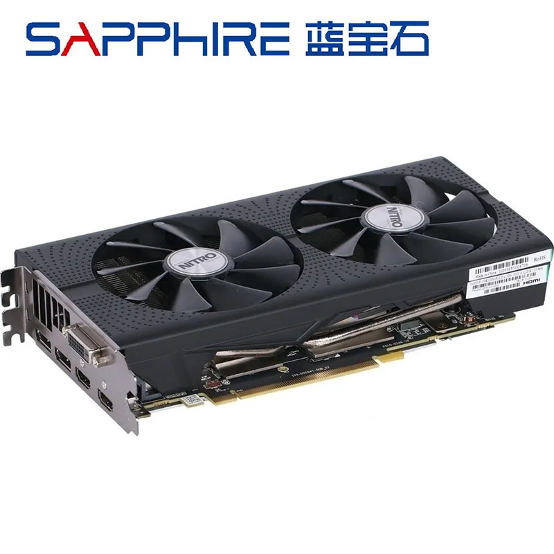 Видеокарты SAPPHIRE RX 470 4 Гб D5 видеокарта 256Bit GDDR5 для AMD RX 400 серии Radeon RX470-4GB RX 470 2048SP HDMI DVI б/у