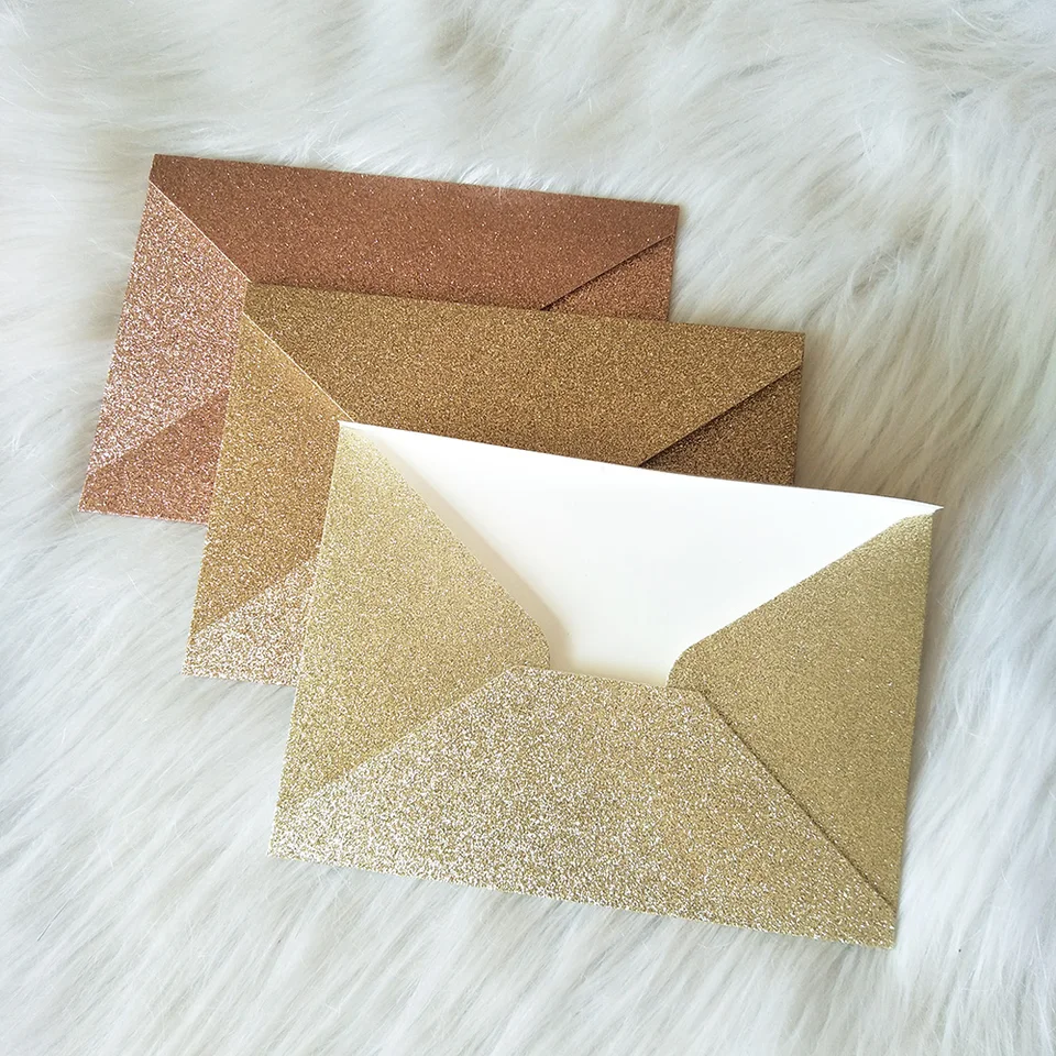 TRAHOO-4x6 Envelopes For Invitations With Gold Border,V-Flap Envelopes - View #4