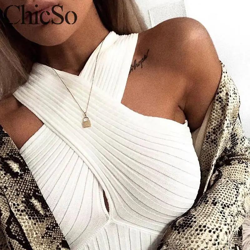 MissyChilli трикотажное платье-свитер без спинки с открытыми плечами, женское сексуальное короткое белое платье, Осенние вечерние элегантные Клубные платья
