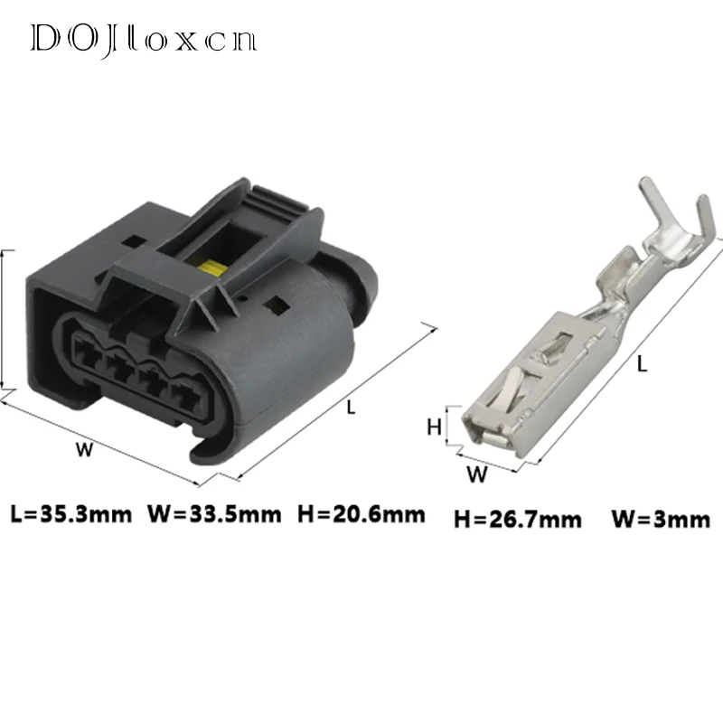 ぐりこ 1/5/10/20 Sets 4 Pin Waterproof Housing Black Plug Wire