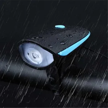 

Rechargeable LED Bicycle light Bike front Head lights Camping Flashlight Bike Light with bell Cycling Accessories