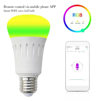 

RGB Full Color Smart Bulb Energy Saving E27 LED Dimmable Compatible APP Voice Remote Control with Profile Lighting