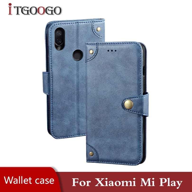 Чехол для телефона xiaomi mi play кожаный раскладной Магнитный чехол противоударный