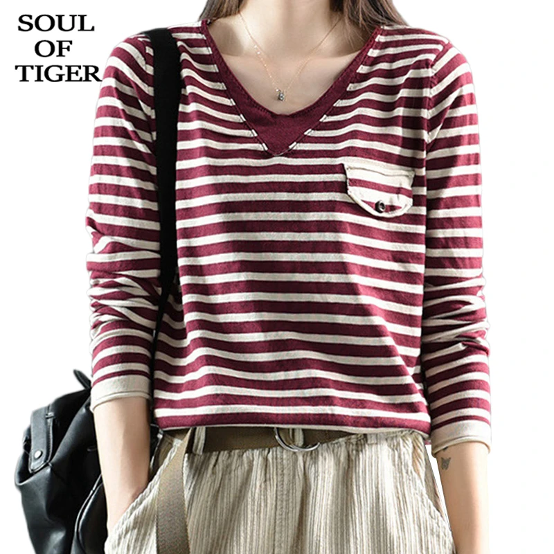  SOUL OF TIGER 2019 Winter Clothing Korean Fashion Ladies Jumpers Women Striped Casual Sweaters Knit