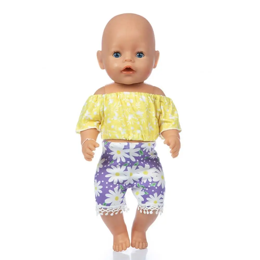 

2020 New Baby New Born Fit 18 inch Doll Clothes Accessories Rugby Plaid Clothes Set For Baby Birthday Festival Gift