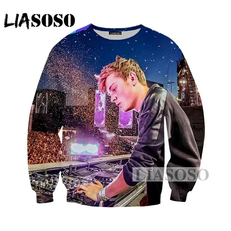 Avicii Толстовка LIASOSO Осень Новая мода для мужчин женщин 3D принт DJ певица с длинными рукавами унисекс Harajuku Хип Хоп пуловер A029-03