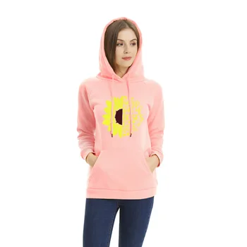 

Autumn and winter women's loose plus hooded sunflower letter women's gray sweater