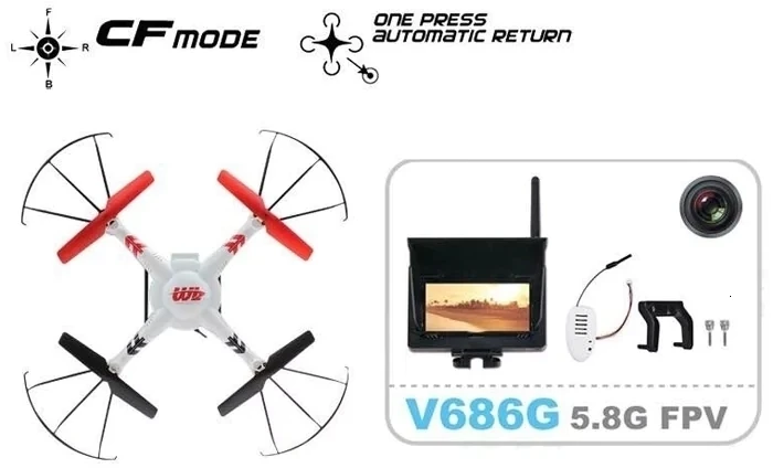 WLtoys V686G FPV RC Дроны с HD камерой Wltoys V686 Профессиональный RC Квадрокоптеры с камерой RC Летающая Камера вертолет