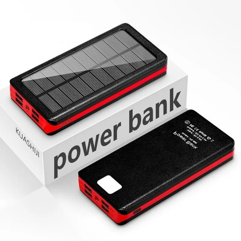 usb battery pack 80000mAh Solar Power Bank Portable Charger Fast Charging External Battery 4USB Port Powerbank for Xiaomi IPhone Samsung slim power bank