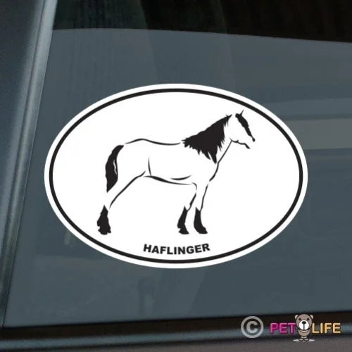Haflinger Oval Sticker Die Cut Vinyl Avelignese Horse window decal